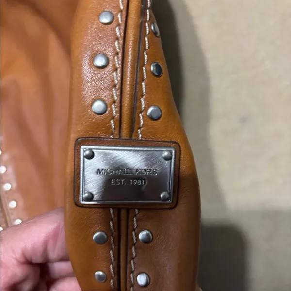 Michael Kors hobo studded leather brown bag - Image 2