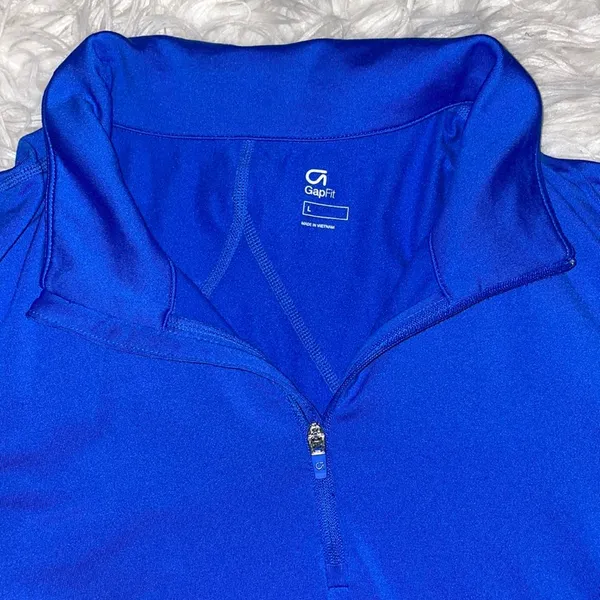 Gap Bright Blue Athletic Quarter Zip - Image 3