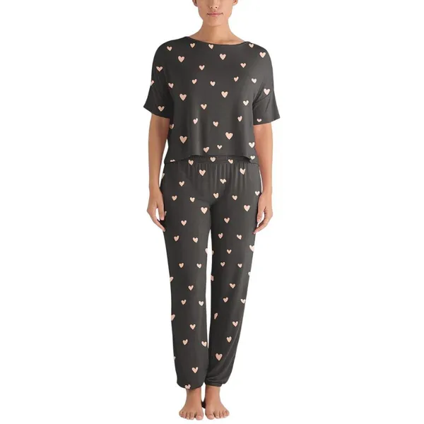 Honeydew Womens Sun Lover Lounge Pants 18988 Black Hearts S - Image 5