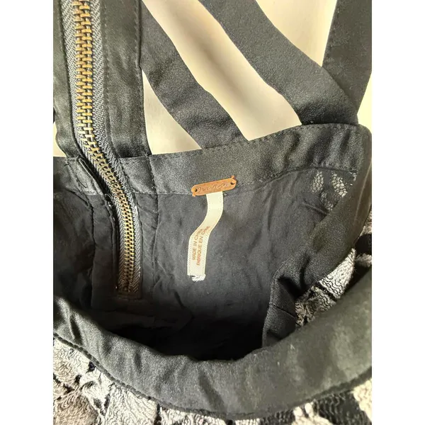 Free People Black and Gray Cropped Lace Swing Sleeveless Tank - Size - XS - Image 4