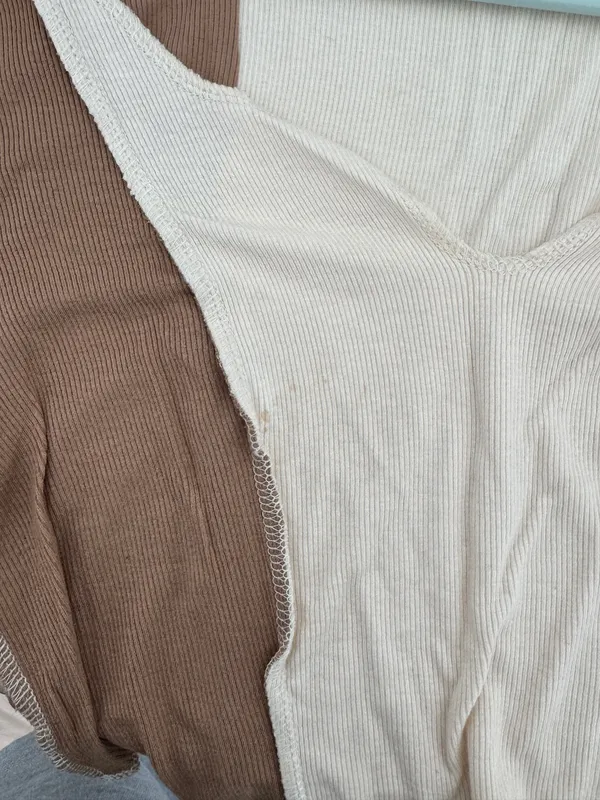 Brown long sleeve top Size M - Image 3