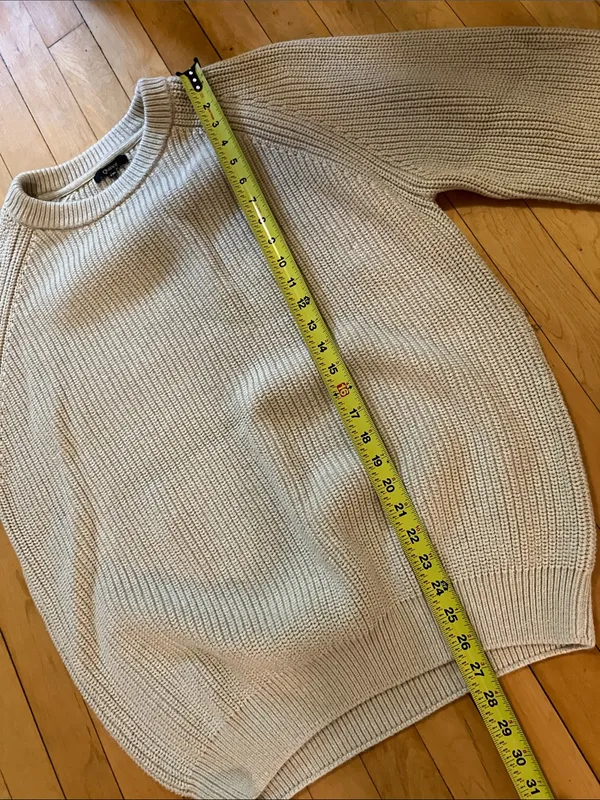 Quince Organic Cotton Fisherman Crew Sweater in Speckled Beige Size XXL - Image 8