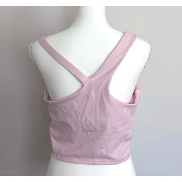 Lululemon Asymmetrical Baby Pink Workout Tank Supportive Activewear Size 14 - Image 4