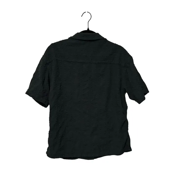 KITH 100% Cotton Dark Green Black Textured Button Up Shirt Size Medium - Image 4