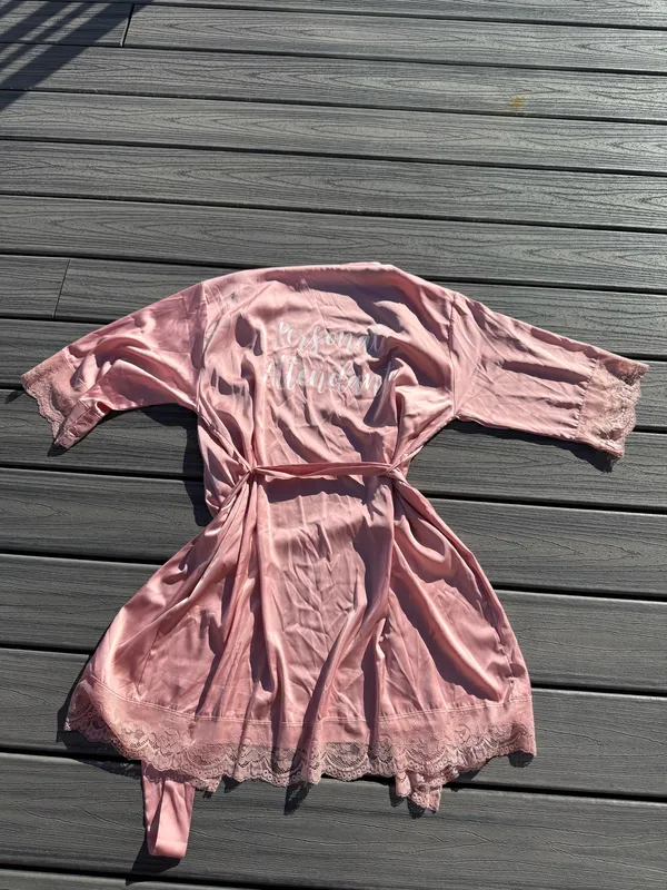 Personal Attendant Silk Robe Pink - Image 2