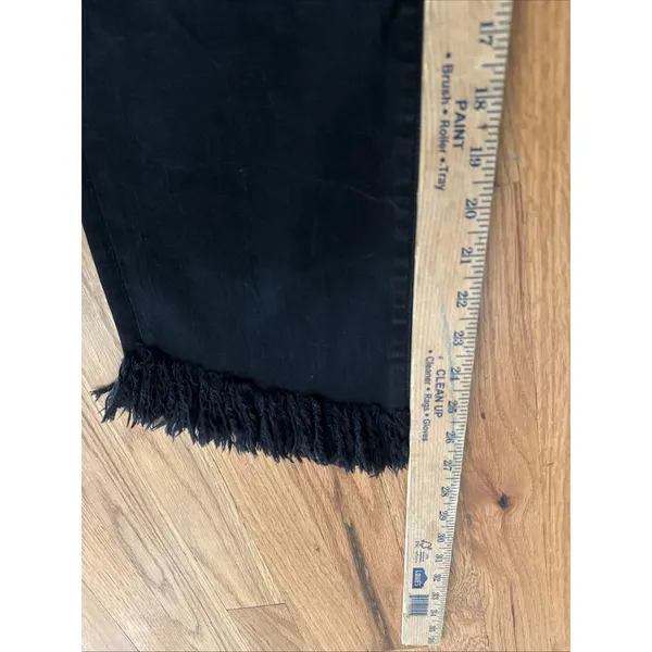 FRAME Le‎ High Straight Film Noir Black Jeans Distressed Hem SZ 28 6 - Image 8
