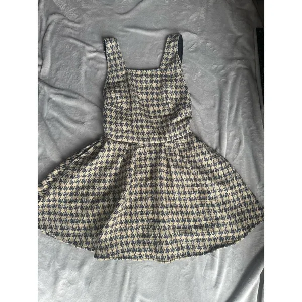BCBGMAXAZRIA Unbranded Houndstooth Pinafore Dress SIZE M - Image 4