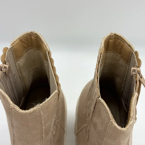 NWOT Oasis Society Womens 8.5 Booties‎ Pink Beige Fabric Platform Heels Ankle - Image 11