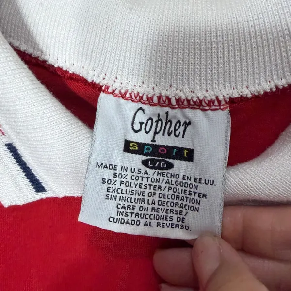 Gopher Sport Red Nautical‎ Sailboat Lighthouse Anchor Polo Shirt Top - Image 4