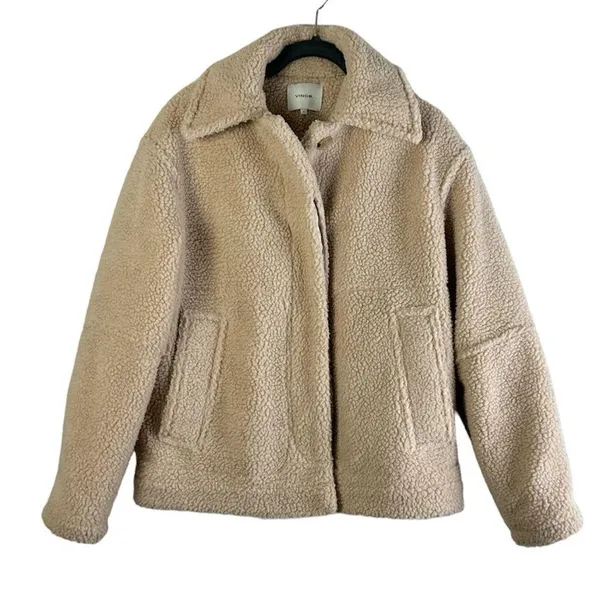 Vince Women's Button Front Sherpa Jacket Size S - Image 2