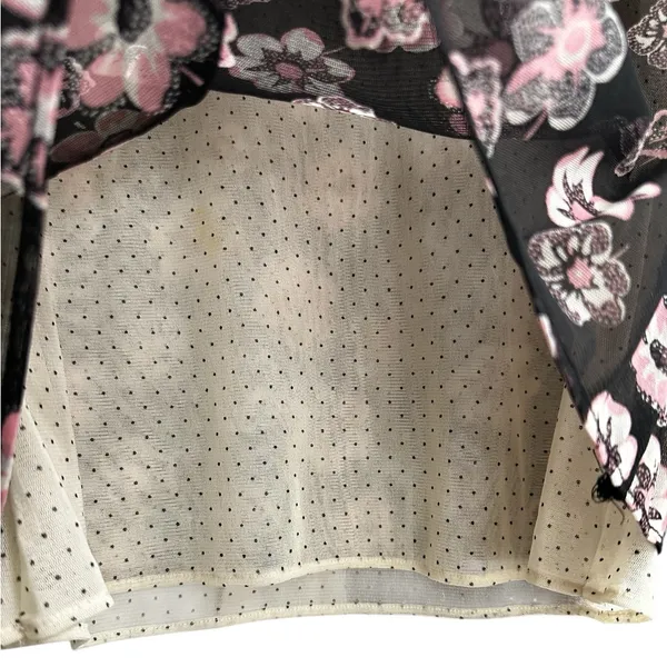 NY & Co Vintage Y2K Mesh Floral Top Whimsy Phoebe Fairy Whimsigoth Grunge - Image 4