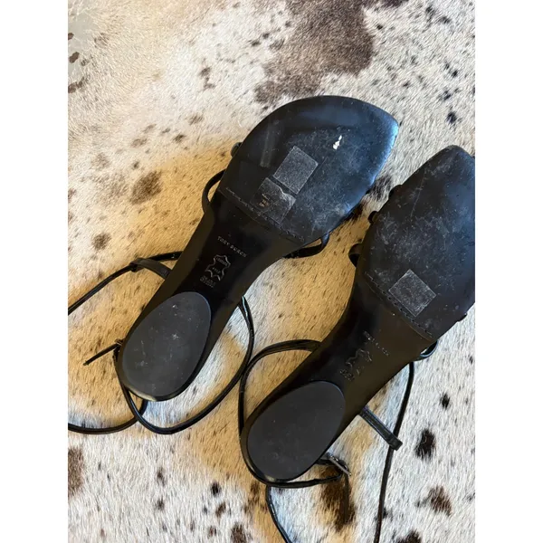 TORY BURCH Split Mignon Multi strap‎ Sandals Size 8.5 In Black - Image 8