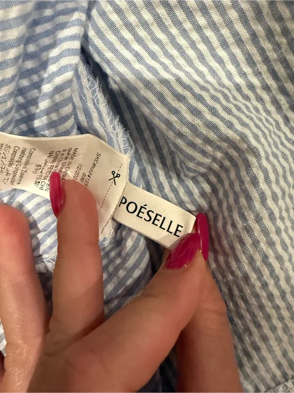 Poeselle Striped Strapless Top White - Image 5