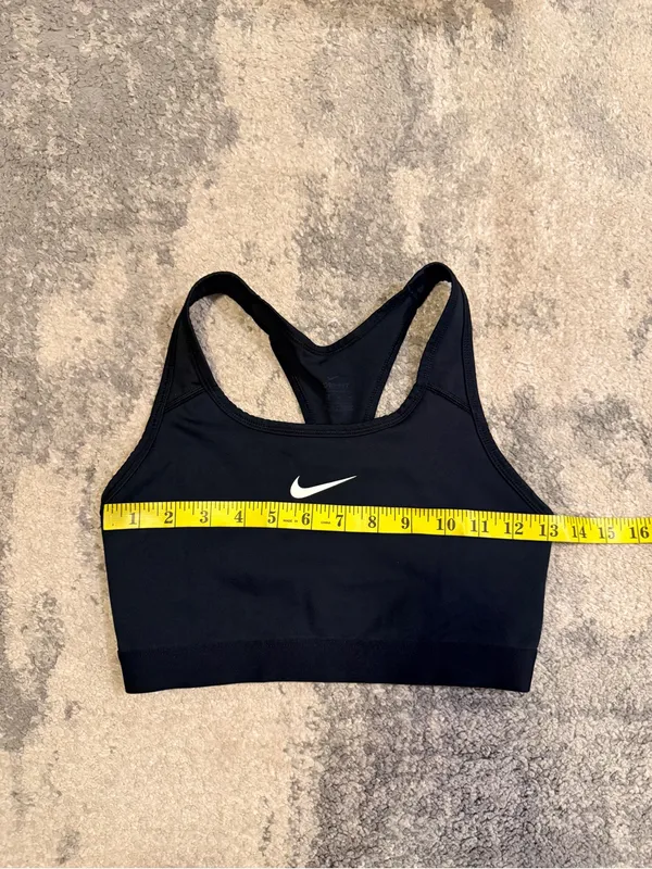 Nike Black Sports Bra with White Swoosh - Image 3