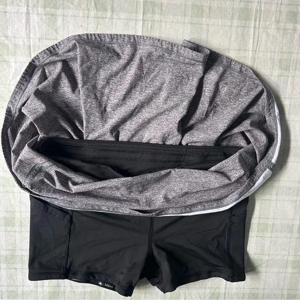 Lululemon Gray and Black Athletic Skort - Image 8