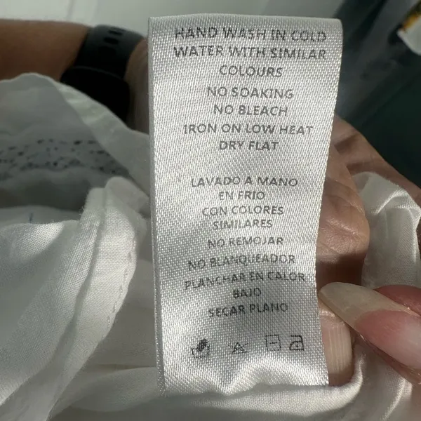 Mable White with Multi Colored Bows Puff Sleeve Lined Dress Size Small EUC - Image 10