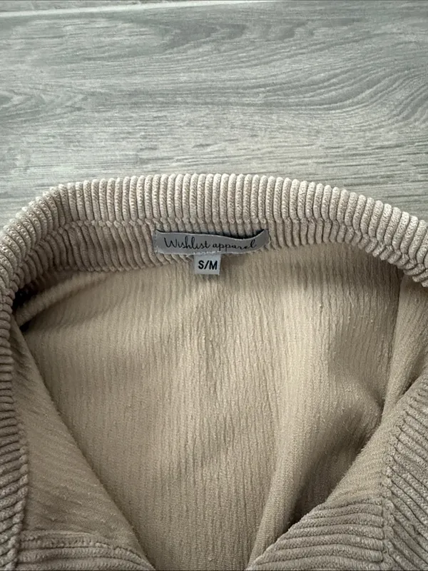 Lane 201 Corduroy Peplum Shacket Jacket in Taupe - Image 2