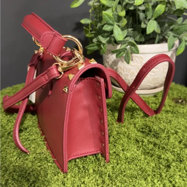 Red Studded Handbag - Image 2