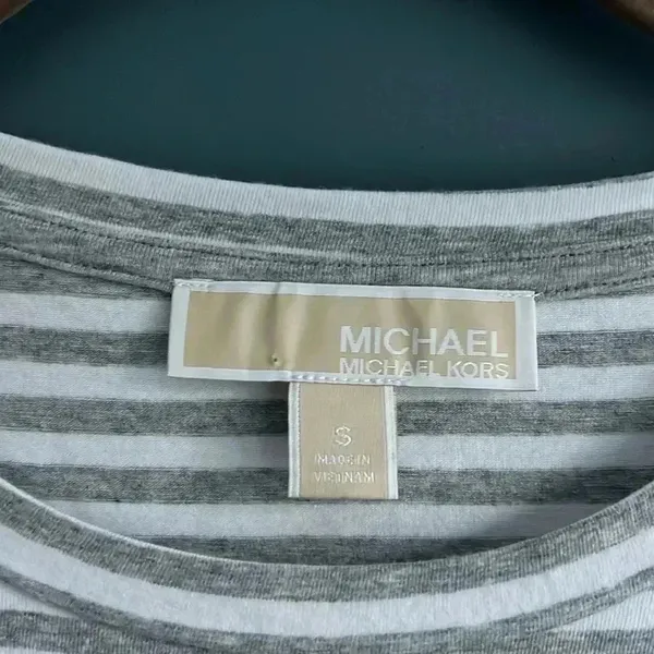 MICHAEL Michael Kors, gray and white striped short sleeve dress woman’s‎ size S - Image 2