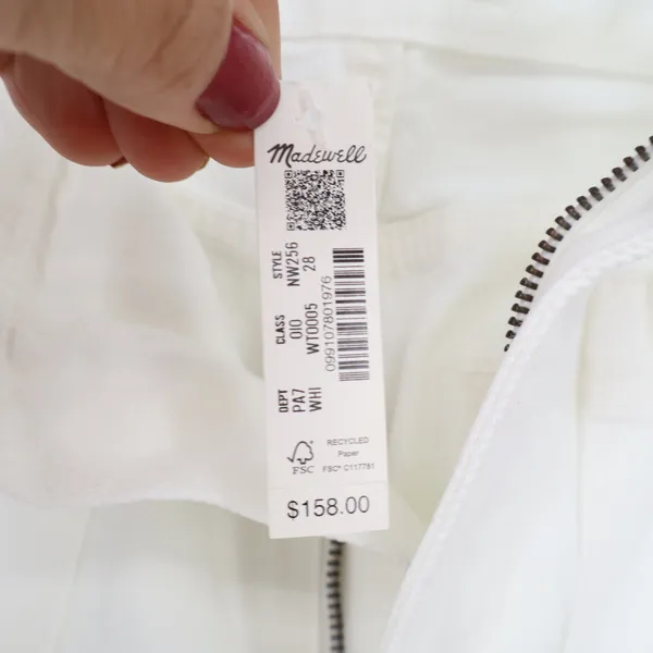 Madewell Jean Womens 28 The Cleo Straight White High Rise NW256 New - Image 3