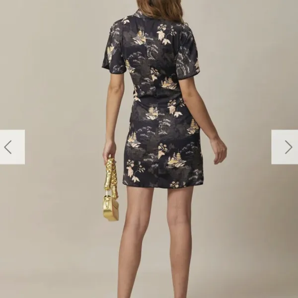 RIHOAS The Black Mandarin Collar Floral Cheongsam 22 - Image 2