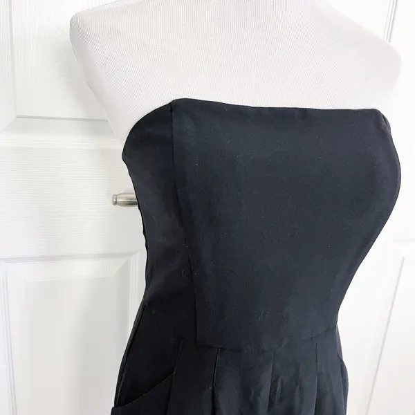 Black Halo Black Strapless Romper Party Cocktail Chic Contemporary Y2K - Image 3