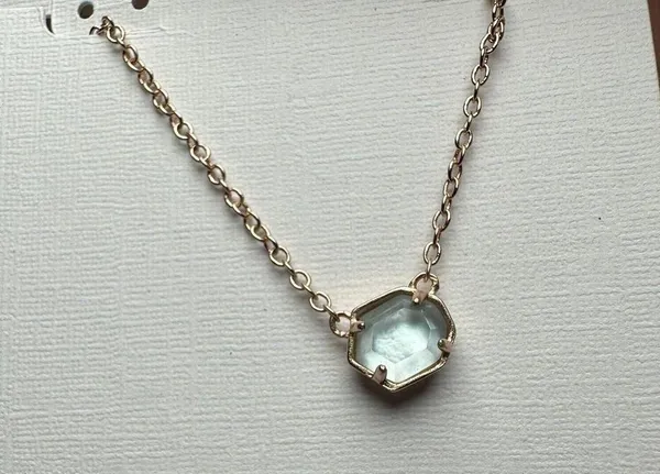 Kendra Scott Mabel Light Blue Rose Gold Tone Necklace Adjustable Length NWT - Image 2