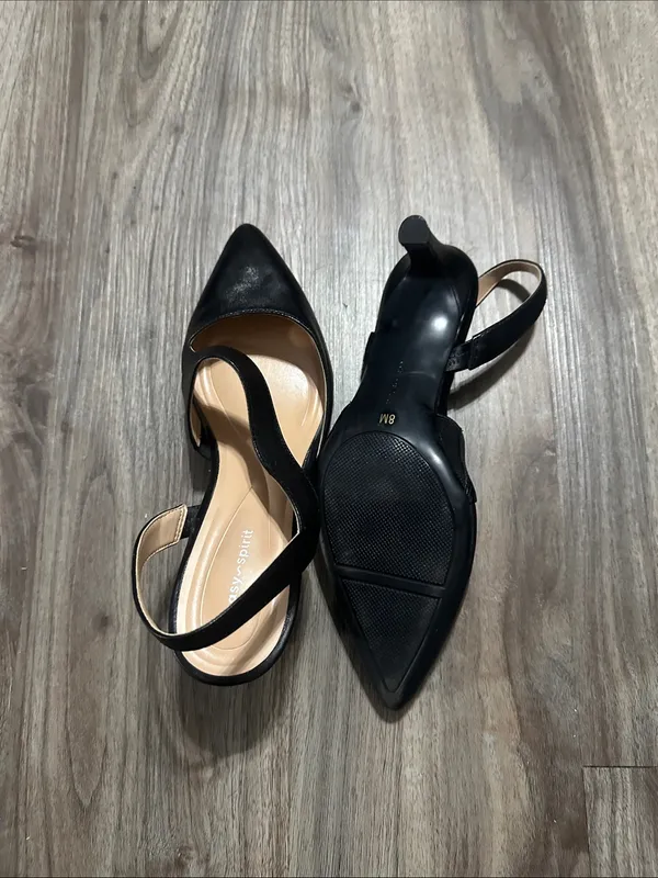 Easy Spirit Black Pointed-Toe Slingback Heels - Image 10