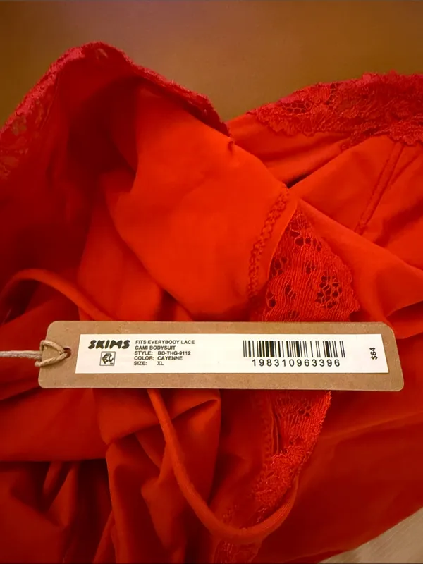 SKIMS Fits Everybody (G14) CAYENNE Lace Cami Bodysuit NWT XL - Image 4