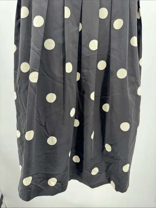 Forever 21 Black polka dot babydoll Mini Dress M bow Y2K party hoco pleated - Image 7
