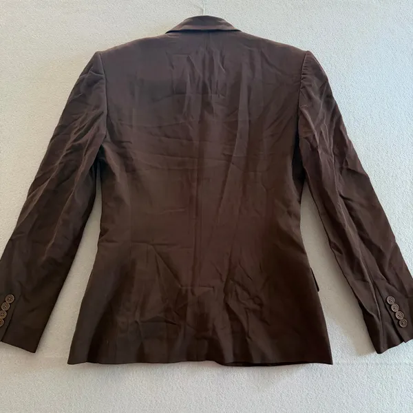 Ralph Lauren Bergdorf Goodman Wool Blend Blazer Brown Vintage Women Size 6 - Image 10