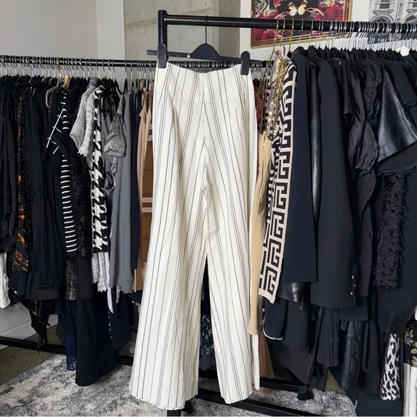 New Free People FP One Bette Wide Leg Striped Lace Up Pants Womens Size 6 NWOT - Image 11