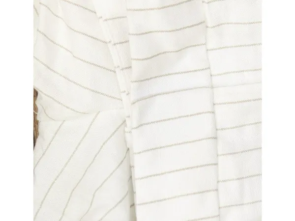NEW Calvin Klein Pinstriped Pleated Linen Blend Lined Pants White / Khaki 16 - Image 7