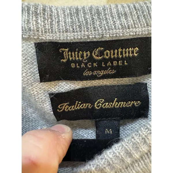 Juicy Couture Black Label Italian cashmere crewneck sweater Size Medium - Image 5