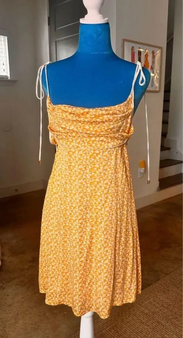 Free People Yellow Mini Dress M - Image 8