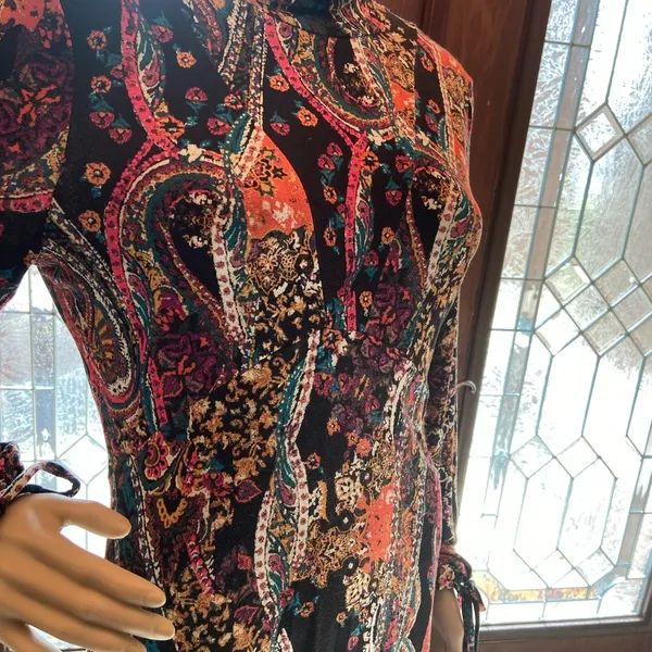 Free People multicolor All Doll Up paisley Mini Dress size Medium - Image 7