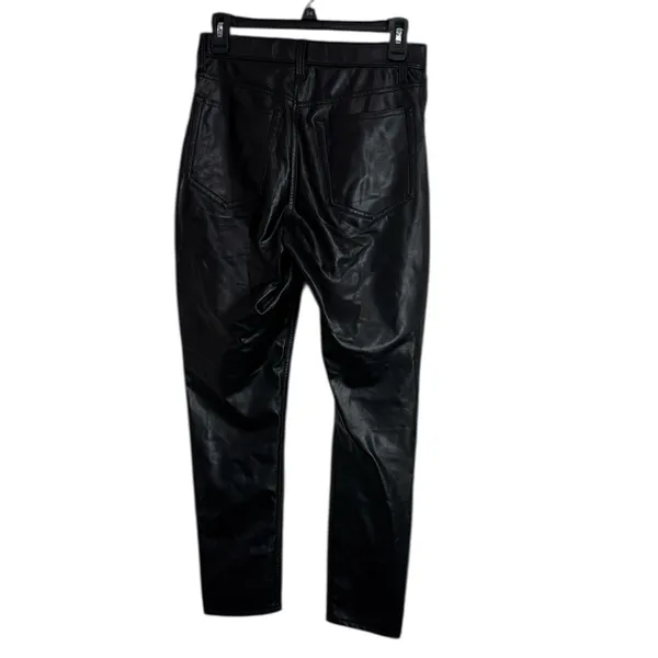 Abercrombie & Fitch Black The Skinny High Rise Faux Leather Jeans size 28 - Image 3