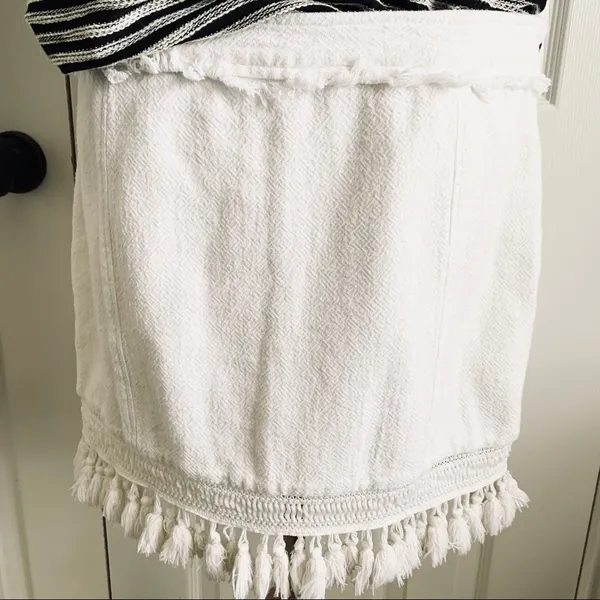 Free People White Fringe Skirt - Image 2