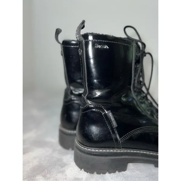 BENCH Women’s Lace Up Black Moto Combat Boots 10 - Image 2