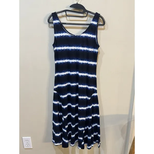 Lauren Ralph Lauren Sundress Sleeveless Striped Blue‎ White Linen Size Small - Image 4