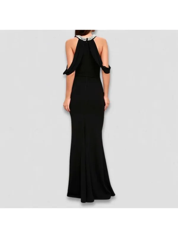 Lulus Pearl Halter Mermaid Maxi Dress Black XS NWT - Image 2