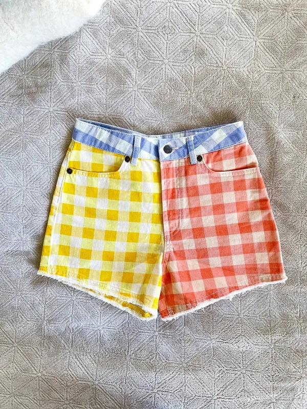 Farm Rio‎ Anthropologie Gingham Shorts Patchwork Picnic XS NWT - Image 2