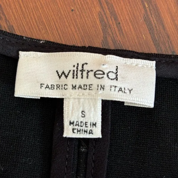 Aritzia Wilfred Zip Front Fit Flare Dress Black Long Sleeve Size S - Image 3