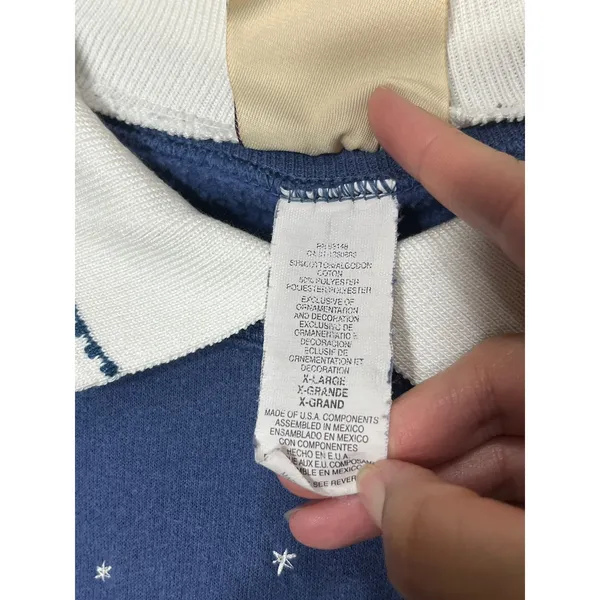 Top Stitch By Morning Sun Embroidered Snowman Crewneck Collared Sweatshirt XL - Image 5