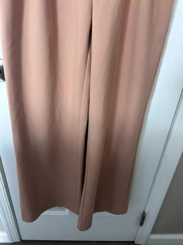 Abercrombie and Fitch high-rise wide leg dress pants tan/brown size 4/27 - Image 2