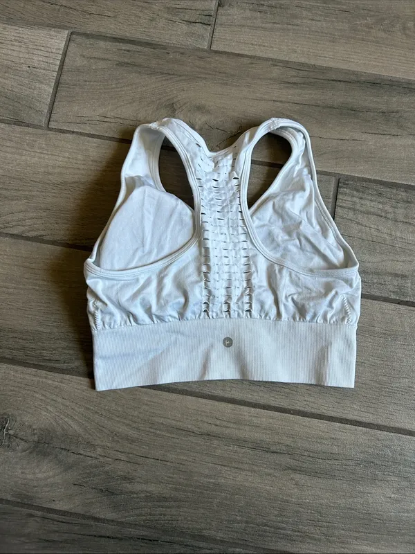 90 Degree By Reflex White Racerback Seamless Sports Bralette - Image 4