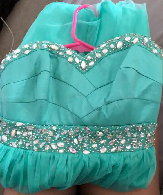 Teal Dress Blue Size 2 - Image 3