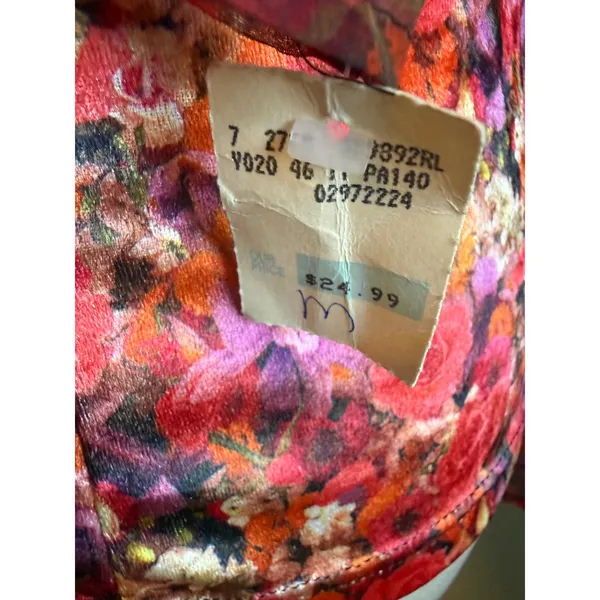 Vintage Yes Clothing Red Floral‎ Mesh Velvet y2k whimsi boho dainty Top M NWT - Image 5