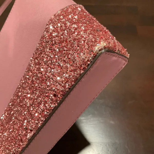 Kate Spade Ny Ramey Greta Saffiano Leather‎ Glitter Small Pink Peony Crossbody - Image 8