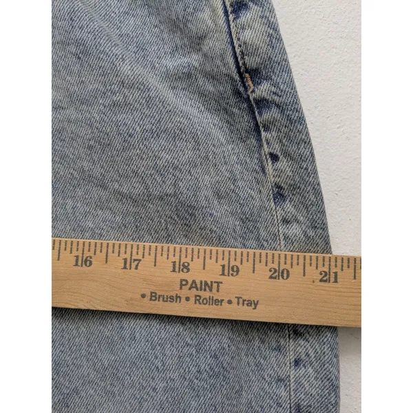 FREE PEOPLE Women's Jeans Boyfriend Distressed Button Fly Blue Acid Wash Size 30 - Image 8